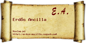 Erdős Ancilla névjegykártya